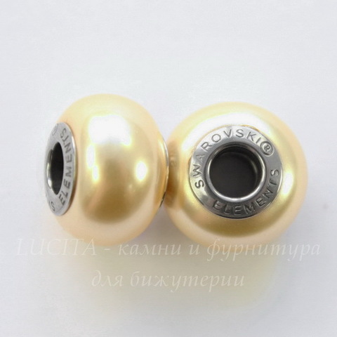 5890 Бусина Сваровски BeCharmed Pearl Crystal Gold 14х10 мм