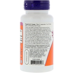 Now Foods, Капсулы с пчелиной пыльцой, 500 мг, 100 капсул
