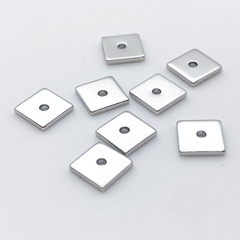 Бусина, цвет серебро (родий), размер 6*1 мм, цена за 10 шт