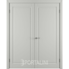 Купить Двустворчатая дверь эмаль VFD Glanta Cotton серая глухая