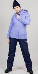 Премиальный теплый зимний костюм Nordski Mount 2.0 Lavender-Blue женский с высокой спинкой