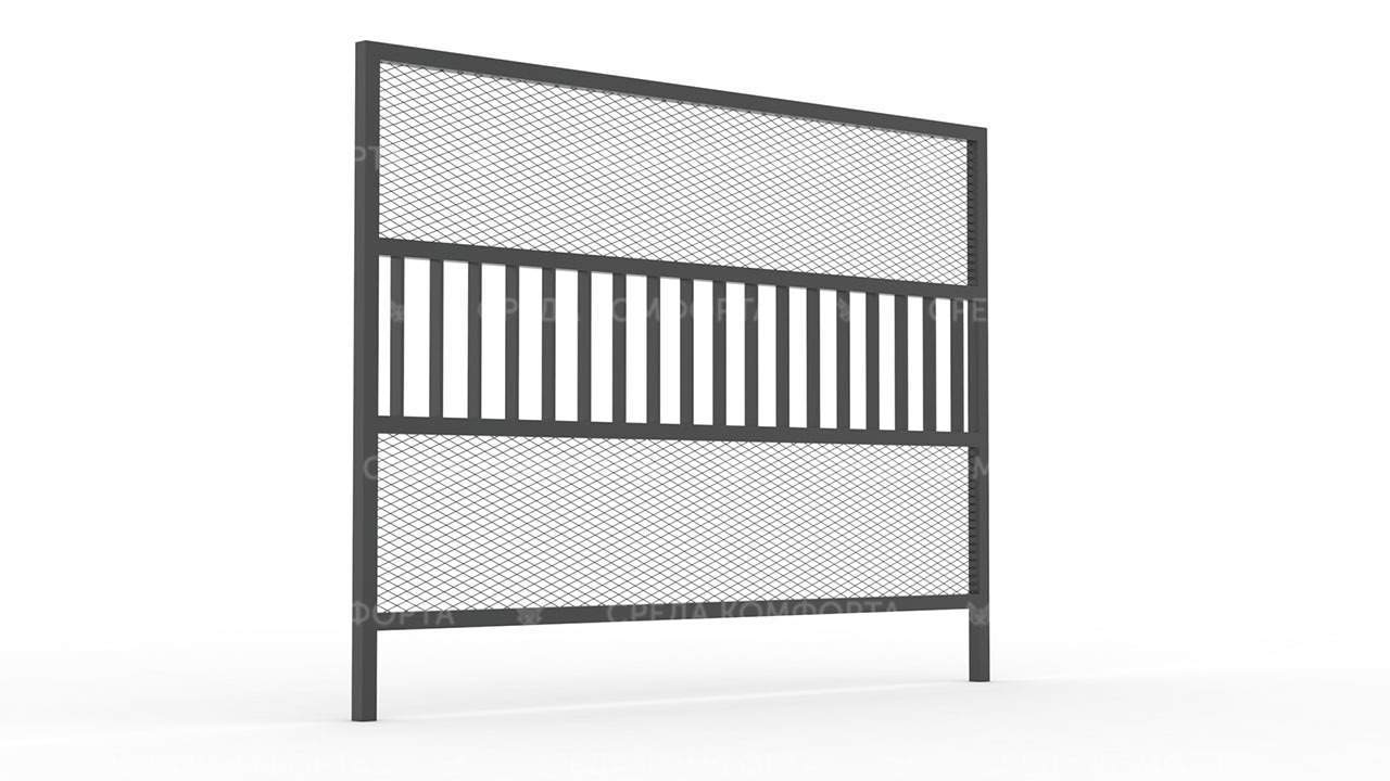 Забор из сетки рабицы ZBR0170
