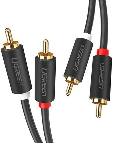 Кабель UGREEN AV104 (10517) 2RCA Male to 2RCA Male Cable 1,5м черный