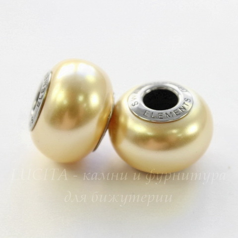 5890 Бусина Сваровски BeCharmed Pearl Crystal Gold 14х10 мм