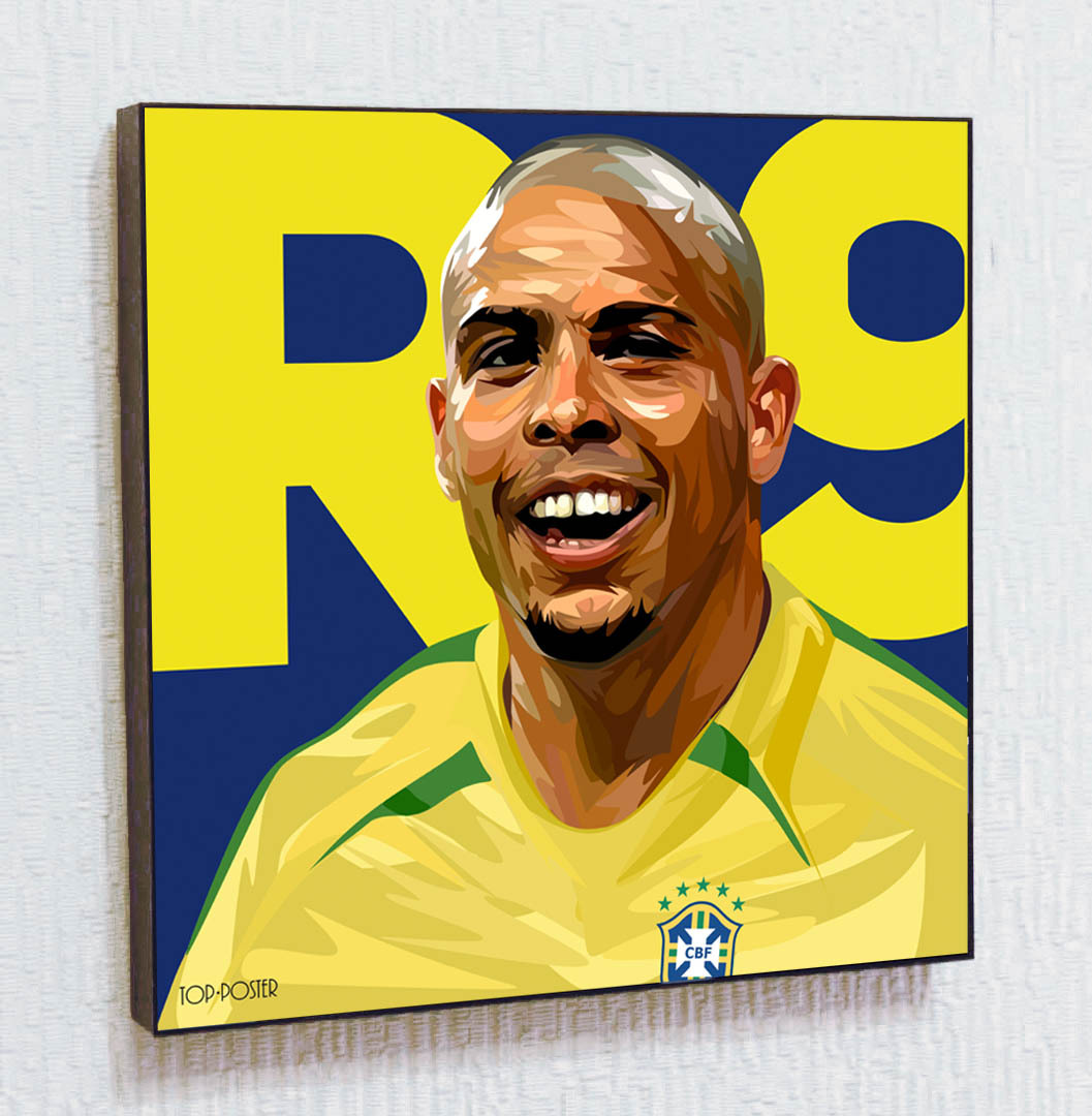 Роналдо постер ПОП-АРТ картина портрет Бразилия Футбол Top Poster
