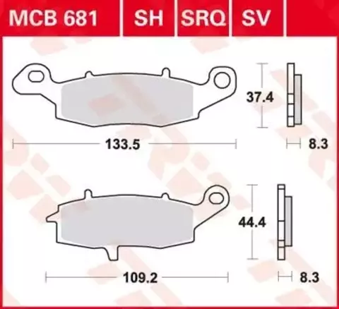 Колодки тормозные дисковые MCB681TRQ