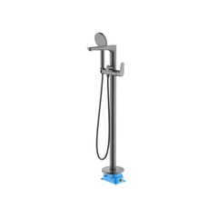 Aquatek AQ1145BGM AQ1145BGM БЕТТА смеситель для ванны напольный (внешняя и скрытая часть), шлиф. черный хром фото