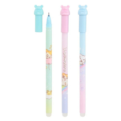 
          Ручка гелевая, пиши-стирай, Basir, синие чернила, серия "Мышонок", колпачок с фигуркой, 12 шт