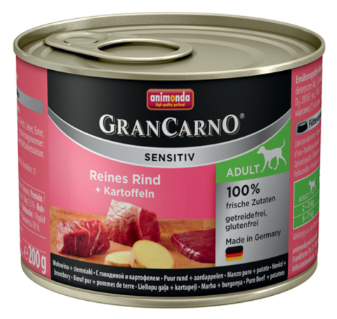 Консервы Animonda Gran Carno Sensitiv c говядиной и картофелем для собак с чувствительным пищеварением