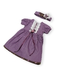 Платье хлопок с кружевом - Фиолетовый. Одежда для кукол, пупсов и мягких игрушек.