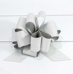 Бант-шар 3 см "Блеск" Серебряный