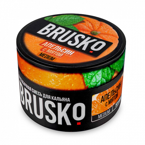 Бестабачная смесь для кальяна Brusko Medium Апельсин с Мятой 50гр