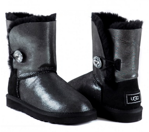 UGG Bailey Button I Do Sheepskin Black