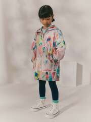 Дождевик для девочки Next E25-196, Кремовый, Розовый, Синий