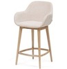 Полубарный стул Konna 65 см бежевый с ножками из светлого ясеня