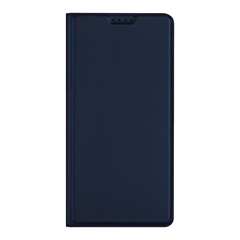 Чехол книжка из PU кожи синего цвета от Dux Ducis для Samsung Galaxy S25 FE, серия Skin Pro Series Case