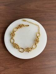 Браслет цепь крупная оригинального плетения цвет серебро / золото