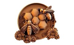 Силиконовый молд № 572 медальон Пчелы