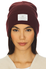 Шапка Alpha Industries Essential Beanie Cedar Red (Бургунди)