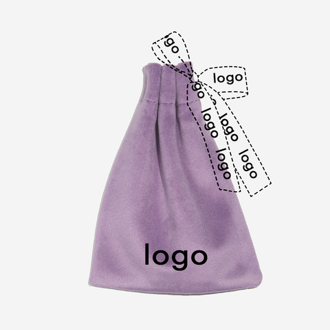 Мешочек из велюра, брендирование на мешочке и ленте