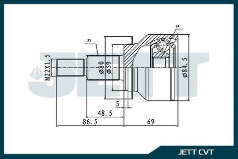 ШРУС внешний JETT V41-4207