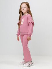 брюки  для девочки  КР 400871/темно-розовый 1710 к643