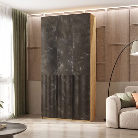 Шкаф Марвэл 3-х ств. (1200) с доп.ящиками (Мальта, Дуб Крафт)