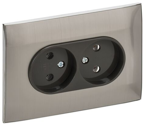 SKANDY Роз. 2-я без з/к/ш 10А в сб. SK-R10N никель IEK