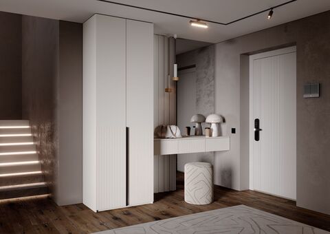 Марвэл Шкаф 2х. ств и полка косметическая (Кашемир)