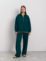 Костюм женский трикотажный "Волна" малахит