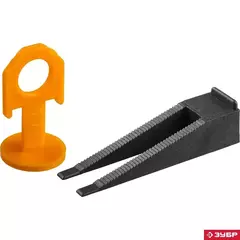 ЗУБР СВП, комплект: 1,7 мм, зажим + клин, 50 + 50 шт, система выравнивания плитки (3383-H50)