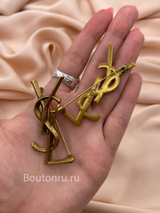 Брошь СЛ. бронзовая состаренная 5,5 см