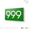 Номер на дверь 999, табличка на дверь для офиса, квартиры, кабинета, аудитории, склада, зеленая 120х70 мм, Айдентика Технолоджи
