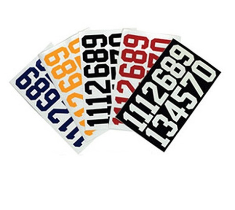 Набор наклеек-номеров на шлем TSP черный