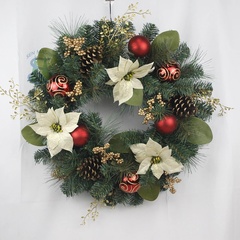 Пуансеттия (рождественская звезда) искусственная, бархатная, БЕЛАЯ с блесками, 1 шт - 15 см, набор 10 голов.