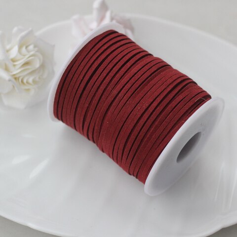Шнур замшевый (искусственный), бордовый, 2,3*1 мм, 1 метр, ШН008