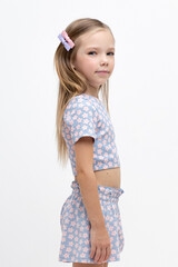 фуфайка  для девочки  КР 302459/небесно-голубой,сакура к483