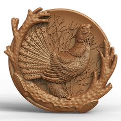 Силиконовый молд Глухарь (медальон) № 0483