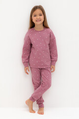 пижама  для девочки  К 1581/пепельная роза,мини листики