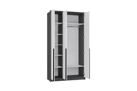 Шкаф 3-х створчатый Шарм графит / белый