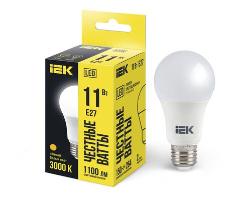 Лампа LED A60 груша 11Вт 230В 3000К E27 IEK