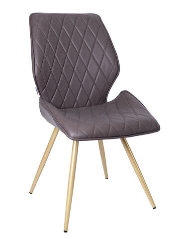 Стул LA ALTA OSTIN 360 экокожа шоколад, каркас круглый шампань