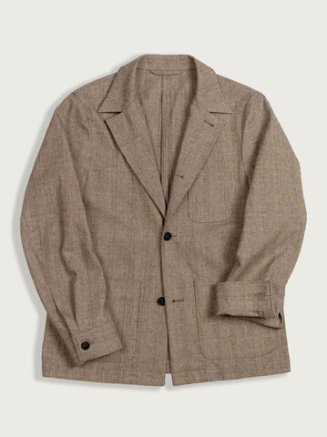 Пиджак-рубашка Glen Check (в клетку) коричневый