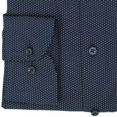 Сорочка мужская Eterna Slim Fit 1392-F171-19 тёмно-синяя в точечки