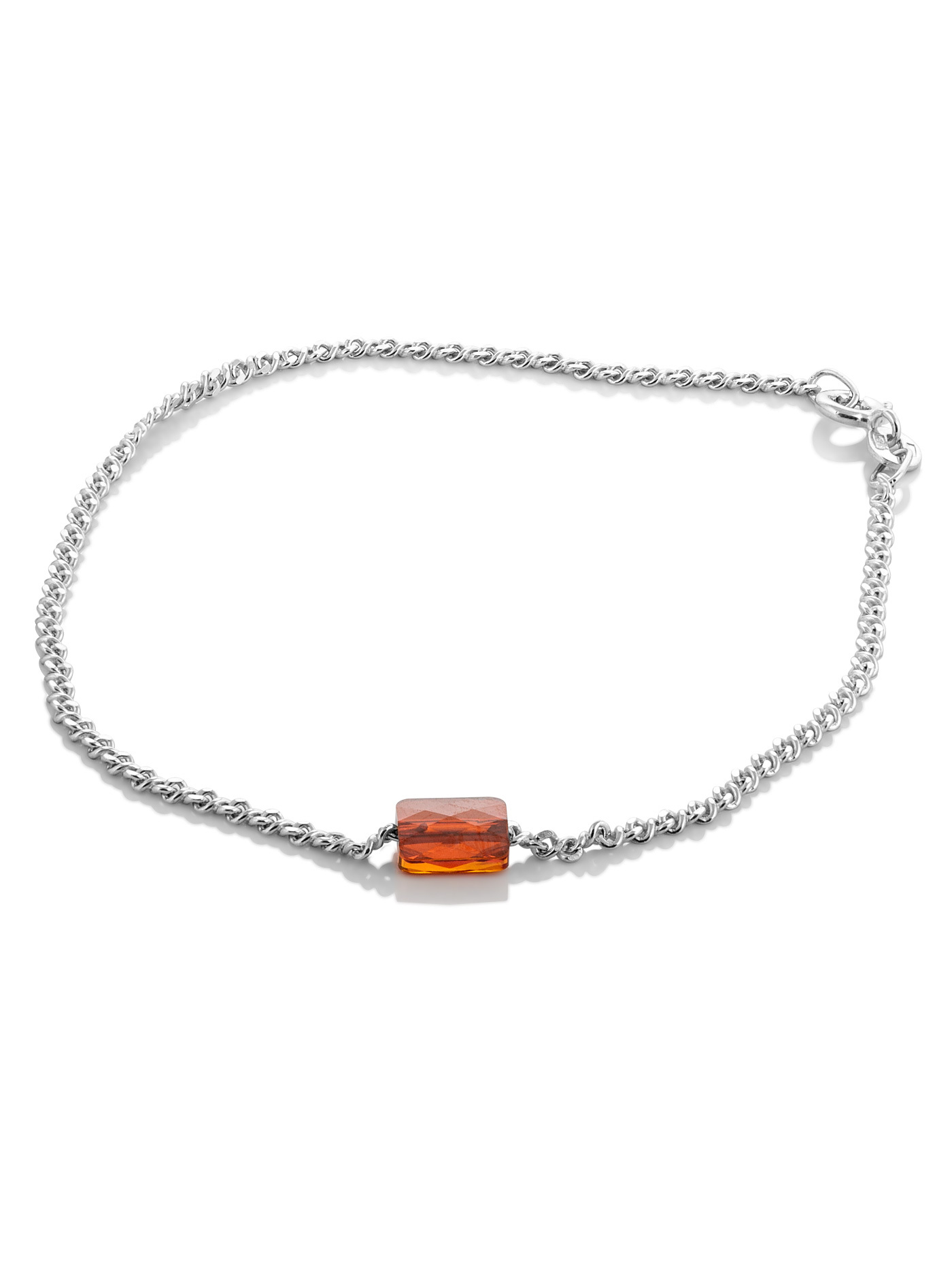 Серебряный браслет на ногу с кристаллом Swarovski
