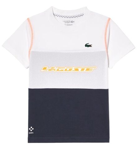 Детская теннисная футболка Lacoste Tennis x Daniil Medvedev Jersey T-Shirt -white/blue/orange