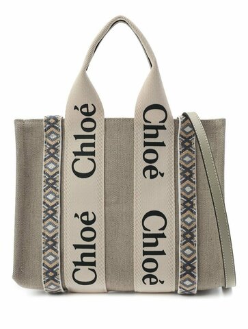 Сумка-тоут женская Chloé Woody Mini бежевый