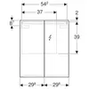 Зеркальный шкаф Geberit Option с подсветкой, две двери: B=60см, H=70см, T=15см, Тип штекера=CEE 7/16, с зеркальным покрытием снаружи, с зеркальным покрытием внутри и снаружи