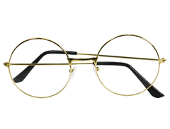 Карнавальные очки круглые маскарадные золотые