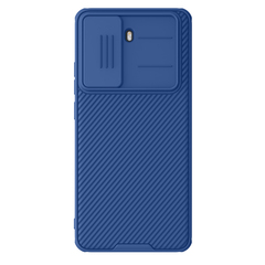 Чехол синего цвета с защитной шторкой для камеры от Nillkin на смартфон Xiaomi Poco X7 Pro, серия CamShield Pro Case
